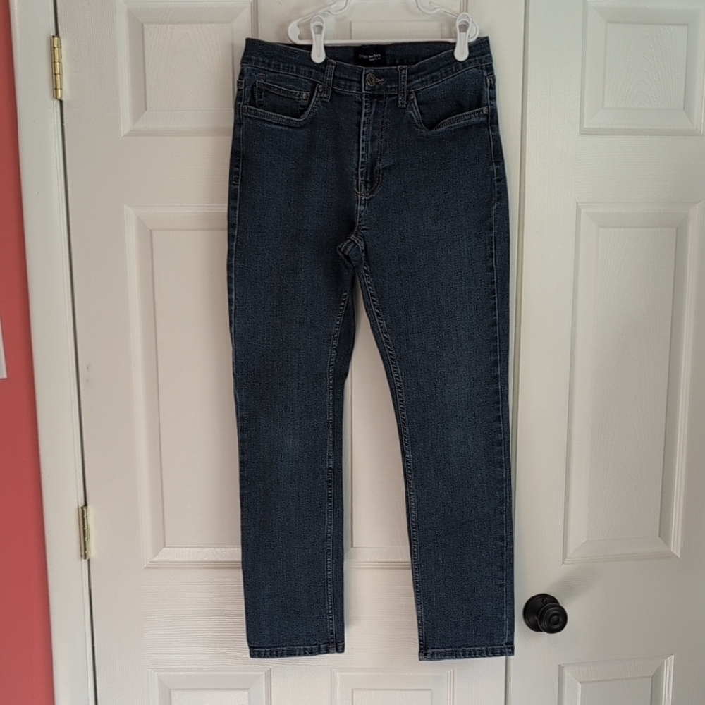 Jachs New York Dark Blue Straight Fit Denim Stretch Jeans 32/30